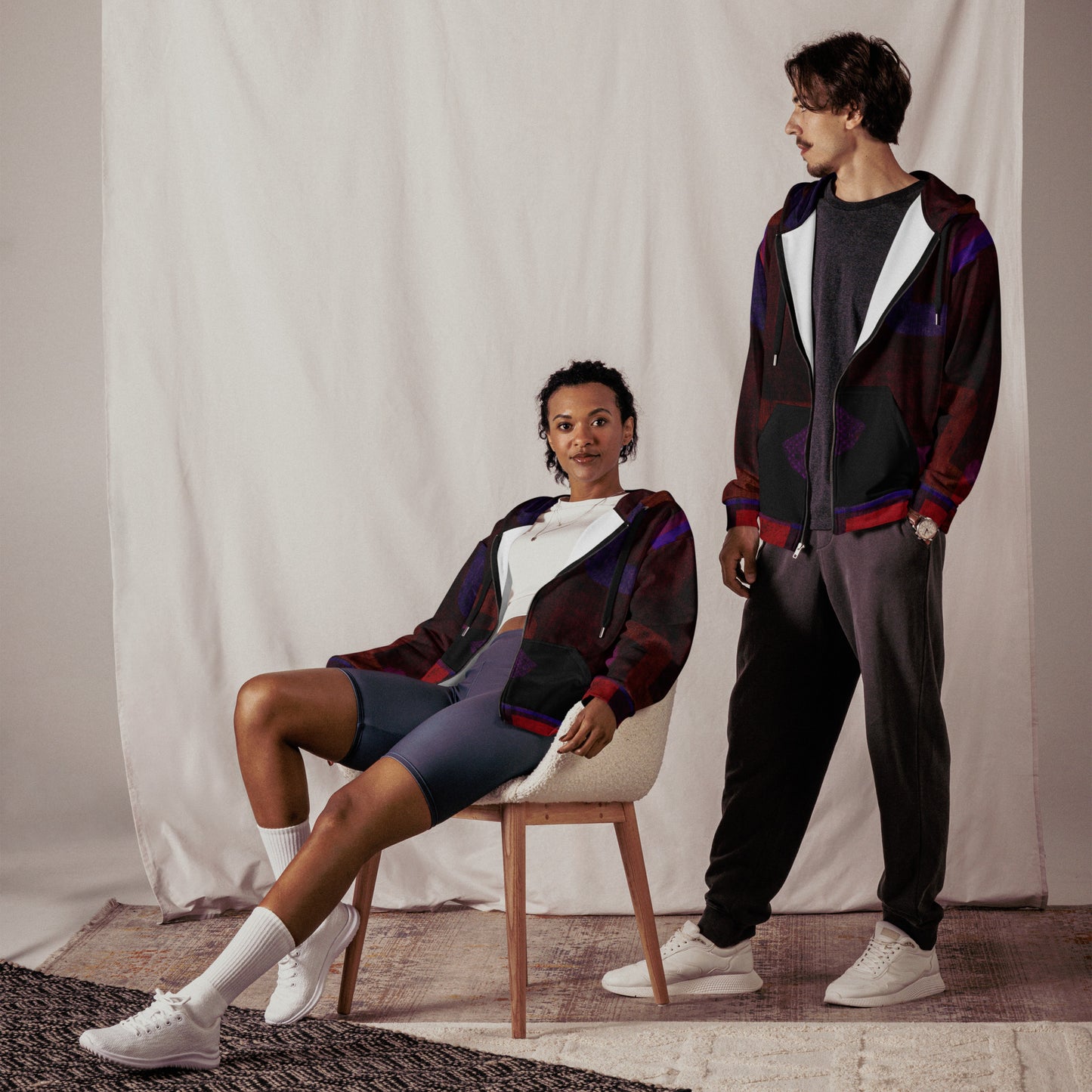 Sudadera con capucha y cremallera unisex