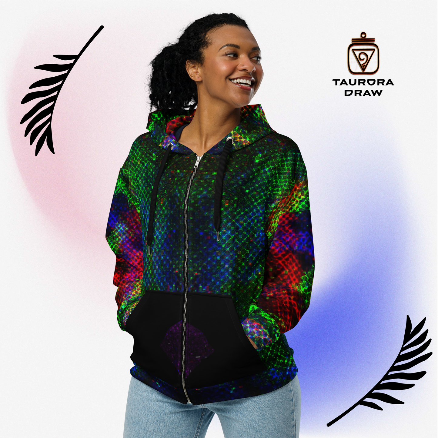 Sudadera con capucha y cremallera unisex