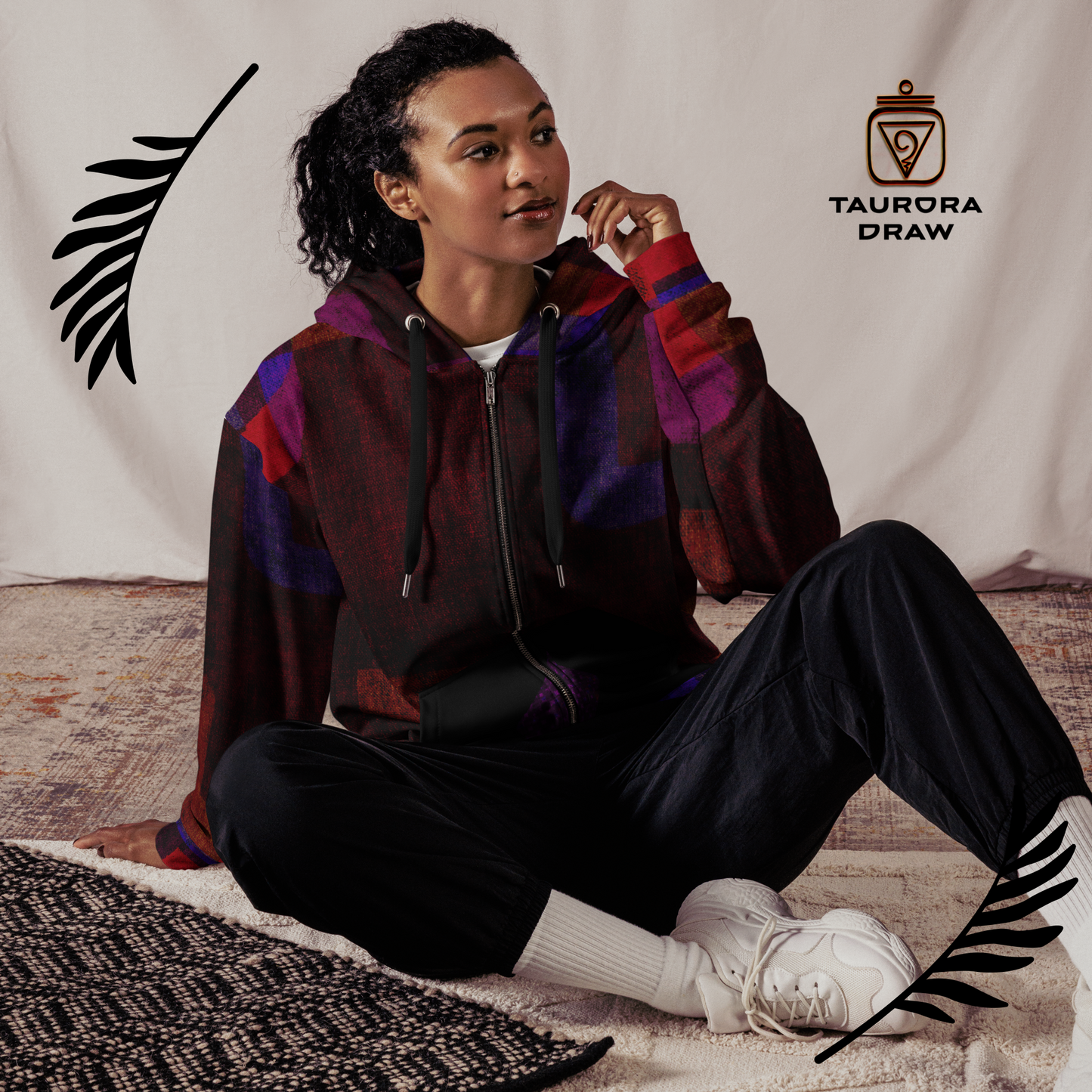 Sudadera con capucha y cremallera unisex